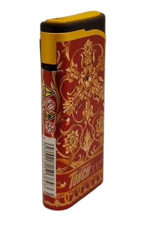 PremiumQuality Desenli Kırmızı Tek Torch Pürmüz Plastik Puro Çakmağı