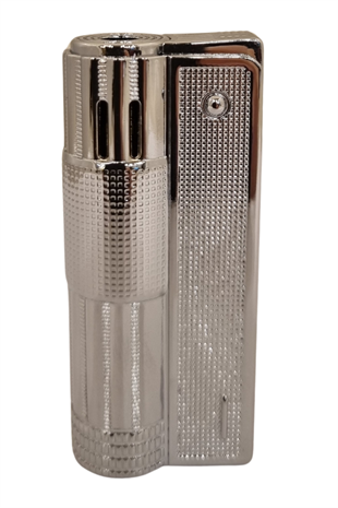 PremiumQuality Gümüş Tek Torch Pürmüz Metal Puro Çakmağı