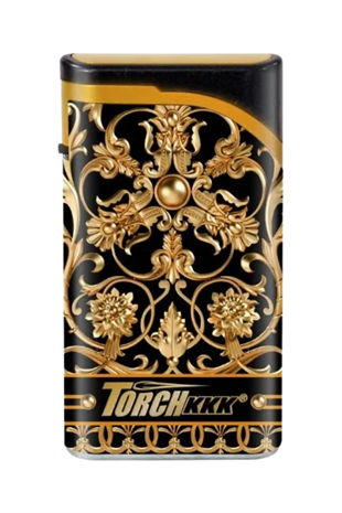 PremiumQuality Desenli Siyah Tek Torch Pürmüz Plastik Puro Çakmağı