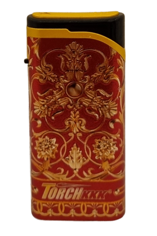 PremiumQuality Desenli Kırmızı Tek Torch Pürmüz Plastik Puro Çakmağı