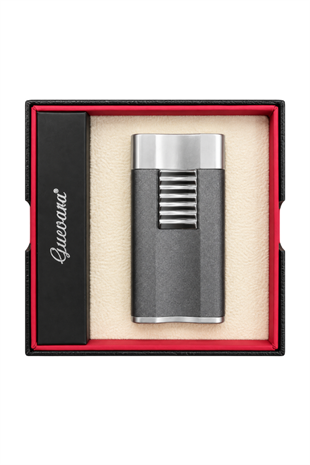 Guevara Gunmetal-Gümüş Perde Alev Metal Puro Çakmağı
