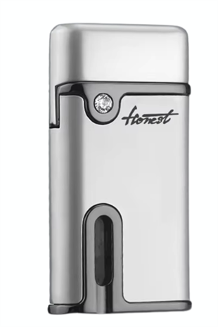 Honest Gümüş Tek Torch Pürmüz Metal Puro Çakmağı