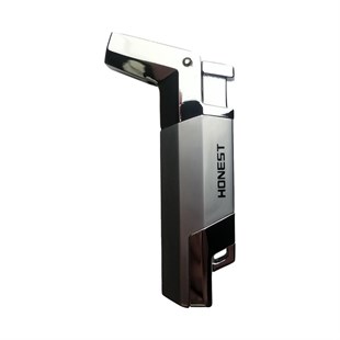 Honest Gümüş Tek Torch Pürmüz Puro Çakmağı