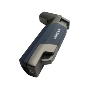 Honest Lacivert-Gunmetal Tek Torch Pürmüz Puro Çakmağı