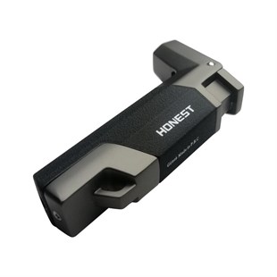 Honest Siyah-Gunmetal Tek Torch Pürmüz Puro Çakımağı