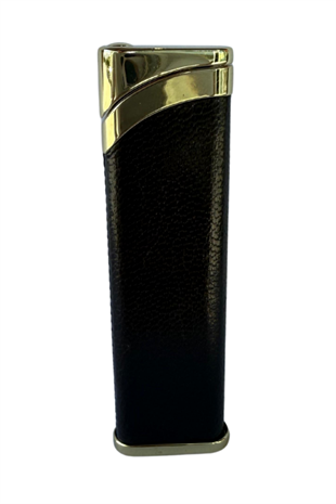 Honest Tek Torch Pürmüz Deri İşlemeli Kahverengi Puro Çakmağı