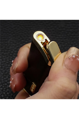 Honest Tek Torch Pürmüz Deri İşlemeli Siyah Puro Çakmağı