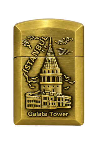 Hunter Soft Flame İstanbul Galata Kulesi Design Gold Çakmak