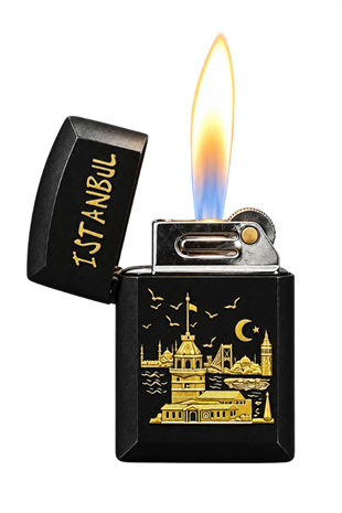 Hunter Soft Flame İstanbul Design Siyah Çakmak