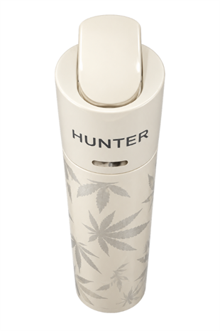 Hunter Tek Torch Pürmüz Beyaz Yaprak Desenli Metal Puro Çakmağı