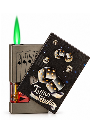 Hunter Tek Torch Pürmüz Tattoo Design Metal Işıklı Puro Çakmağı
