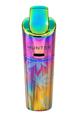 Hunter Tek Torch Pürmüz Renkli Yaprak Desenli Metal Puro Çakmağı