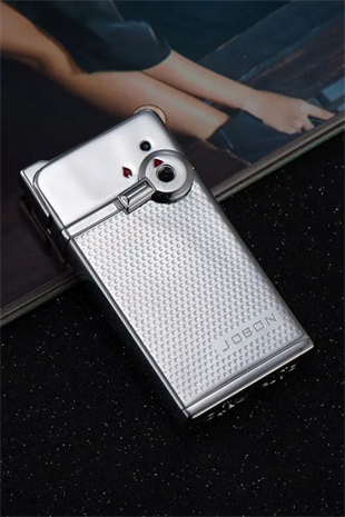 Jobon Tek Torch Pürmüz & Soft Flame Gümüş Metal Puro Çakmağı