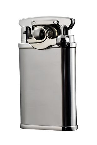 Jobon Tek Torch Pürmüz Fırçalı Gümüş Metal Puro Çakmağı