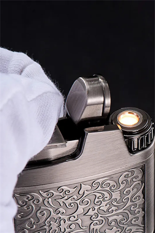 Jobon Tek Torch Pürmüz Bronz Metal İşlemeli Puro Çakmağı