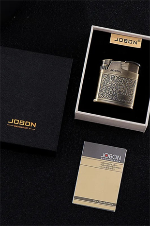 Jobon Tek Torch Pürmüz Bronz Metal İşlemeli Puro Çakmağı