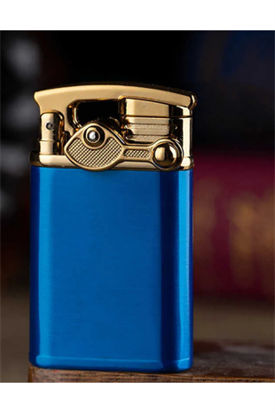 Jobon Tek Torch Pürmüz Gold Lacivert Metal Puro Çakmağı