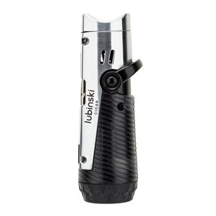 Lubinski Lion İğneli + Delicili Tek Torch Puro Çakmağı Silver