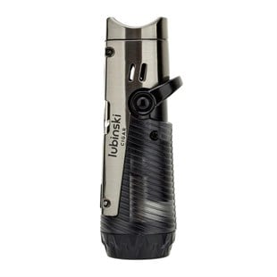 Lubinski Lion İğneli + Delicili Tek Torch Puro Çakmağı Gunmetal