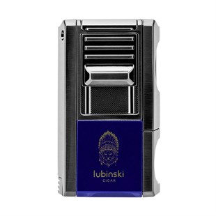 Lubinski Yeni Seri Dahili V-Cutter Delicili ve İğneli Puro Çakmağı Mavi