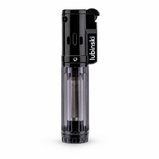 Lubinski Cigar Basic Slim Tek Torch Puro Çakmağı Siyah