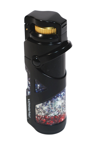 Parmida Tek Torch Pürmüz Siyah Desenli Metal Puro Çakmağı