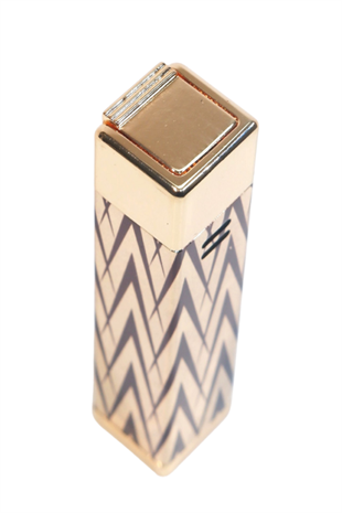 Parmida Tek Torch Pürmüz Gold-Siyah Desenli Metal Puro Çakmağı