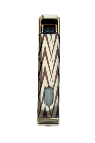 Parmida Tek Torch Pürmüz Gold-Siyah Desenli Metal Puro Çakmağı