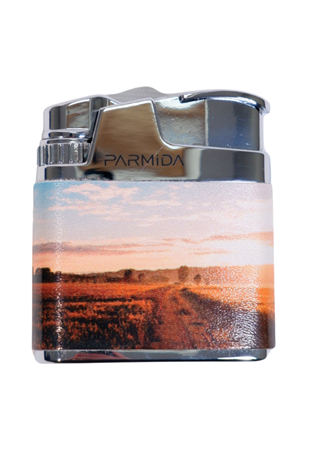 Parmida Tek Torch Pürmüz Çöl Desenli Gümüş Metal Puro Çakmağı