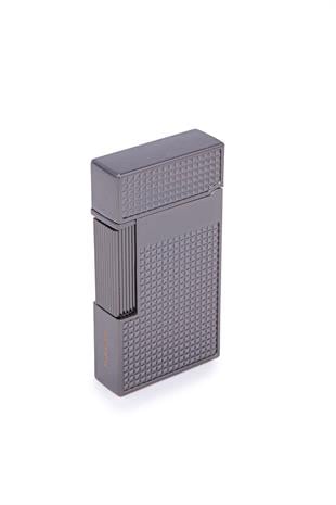 Parmida Gunmetal İşlemeli Perde Alev Metal Puro Çakmağı