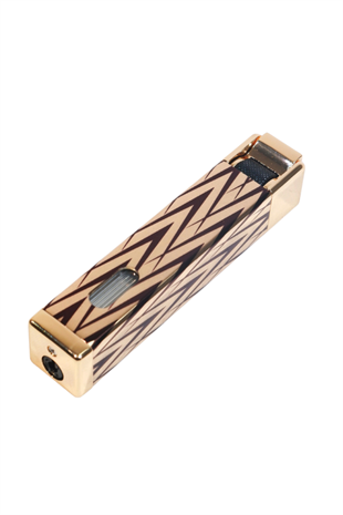 Parmida Tek Torch Pürmüz Gold-Siyah Desenli Metal Puro Çakmağı