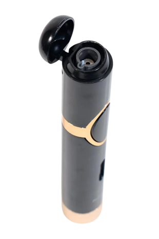 Parmida Tek Torch Pürmüz Siyah Gold Delici Sehpahlı Metal Puro Çakmağı