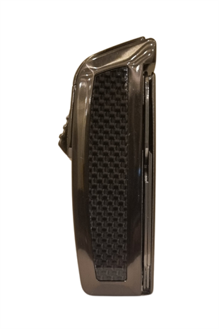Parmida Tek Torch Pürmüz Gunmetal-Karbon Desenli Dahili Puro Makaslı Metal Puro Çakmağı