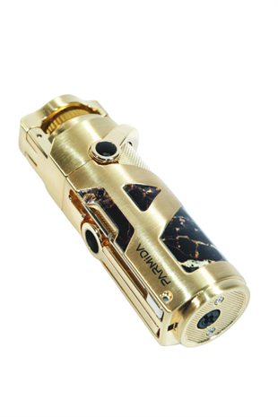 Parmida Tek Torch Pürmüz Gold Desenli Metal Puro Çakmağı