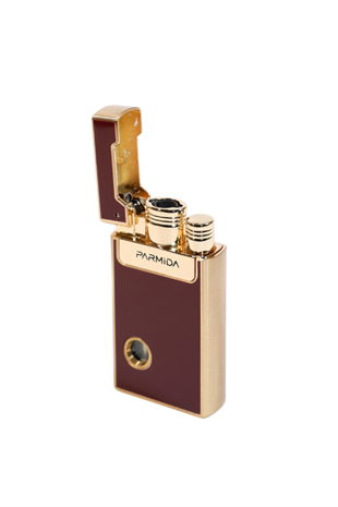 Parmida Tek Torch Pürmüz Soft Flame Özellikli Bordo-Gold Metal Puro Çakmağı