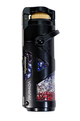 Parmida Tek Torch Pürmüz Siyah Desenli Metal Puro Çakmağı