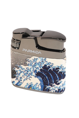 Parmida Tek Torch Pürmüz Deniz Desenli Çok Renkli Metal Puro Çakmağı