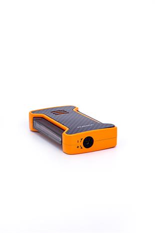 Parmida Tek Torch Pürmüz Karbon Desenli Turuncu Puro Çakmağı