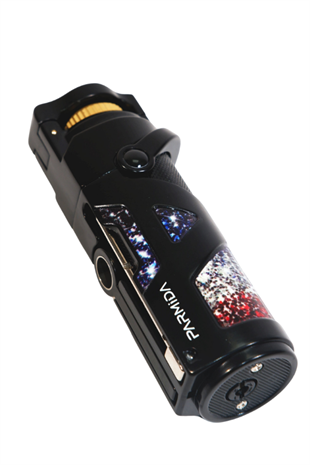 Parmida Tek Torch Pürmüz Siyah Desenli Metal Puro Çakmağı