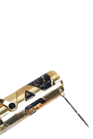 Parmida Tek Torch Pürmüz Gold Desenli Metal Puro Çakmağı