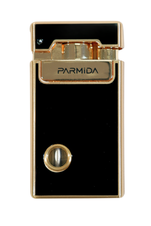 Parmida Tek Torch Pürmüz Soft Flame Özellikli Siyah-Gold Metal Puro Çakmağı