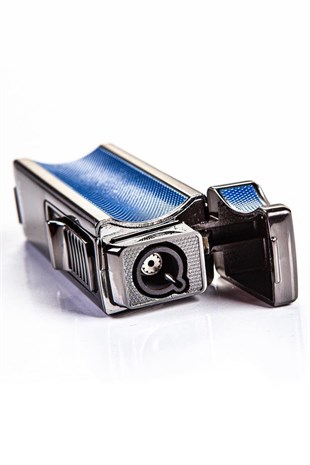 Parmida Tek Torch Pürmüz Mavi-Gunmetal Puro Çakmağı