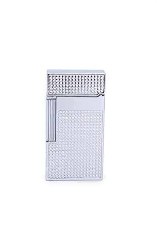 Parmida Gümüş İşlemeli Perde Alev Metal Puro Çakmağı