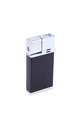 Parmida Tek Torch Pürmüz Siyah-Gümüş Metal Puro Çakmağı