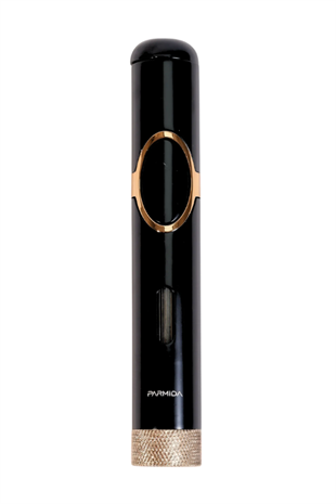 Parmida Tek Torch Pürmüz Siyah Gold Delici Sehpahlı Metal Puro Çakmağı