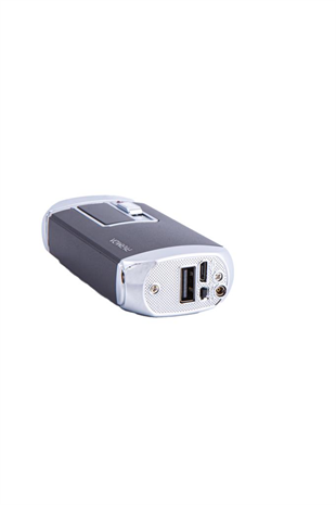 Parmida Siyah-Gümüş Multifonksiyonel Çakmak (Tek Torch Pürmüz Puro Çakmağı, Elektrikli Çakmak, Powerbank, El Feneri)