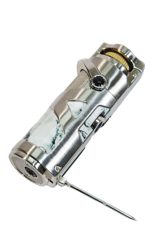 Parmida Tek Torch Pürmüz Gümüş Mermer Desenli Metal Puro Çakmağı