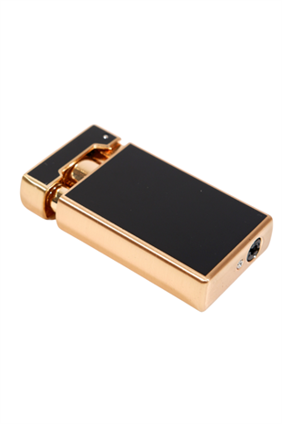 Parmida Tek Torch Pürmüz Soft Flame Özellikli Siyah-Gold Metal Puro Çakmağı