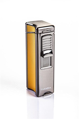 Parmida Tek Torch Pürmüz Sarı-Gunmetal Puro Çakmağı