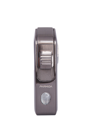 Parmida Tek Torch Pürmüz Gunmetal-Ahşap Desenli Dahili Puro Makaslı Metal Puro Çakmağı